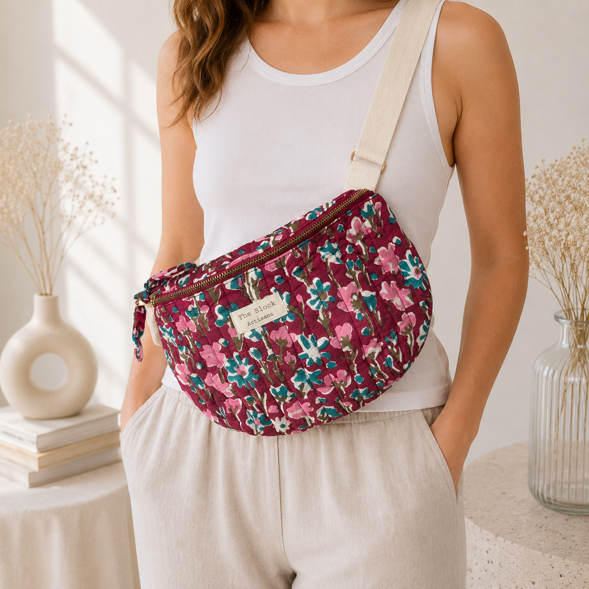 Berry Garden Bloom Banana Bag Fanny Packs