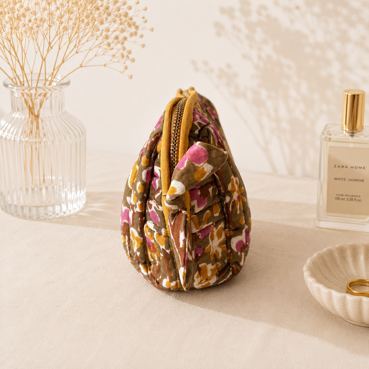 Olive Garden Bloom Medium Toiletry Bag — Elegant Organisation for Everyday Essentials
