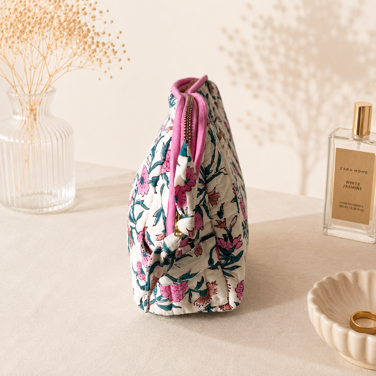 Spring Meadow Floral Toiletry Bag — Travel Storage Inspired by Spring Gardens