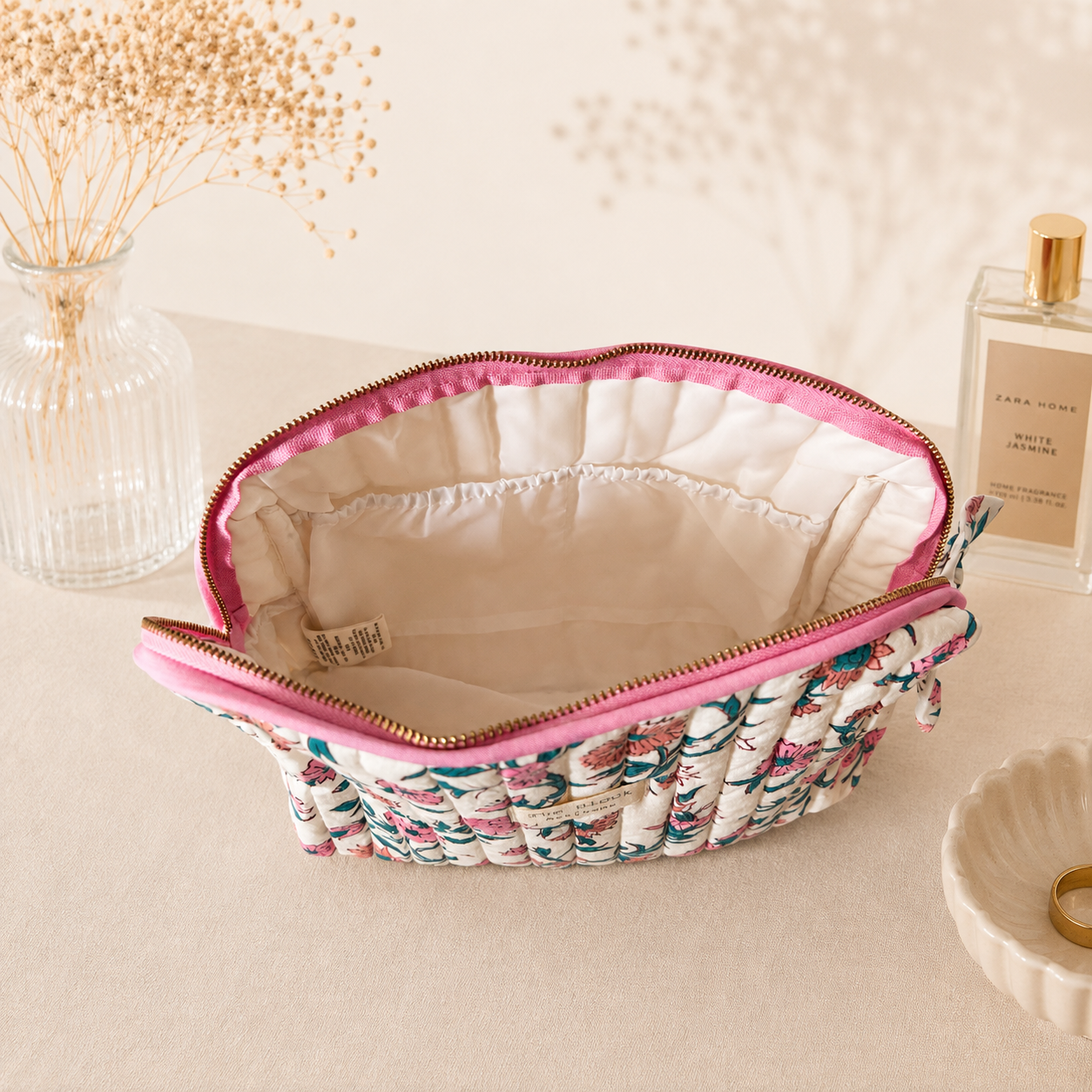 Spring Meadow Floral Toiletry Bag — Travel Storage Inspired by Spring Gardens