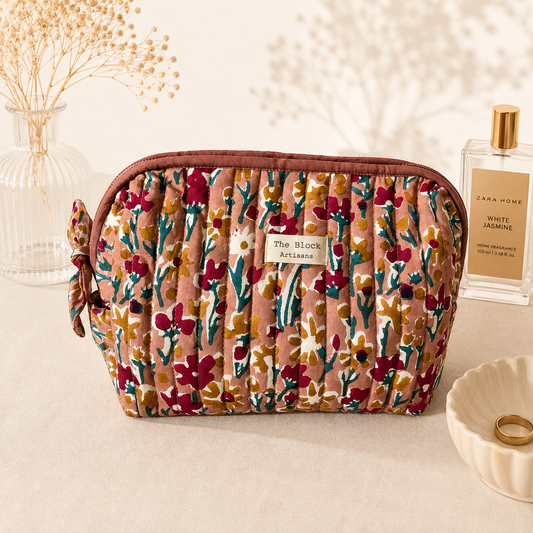 Festival Mosaic Bloom Toiletry Bag — Travel Storage with Vibrant Artisan Craft