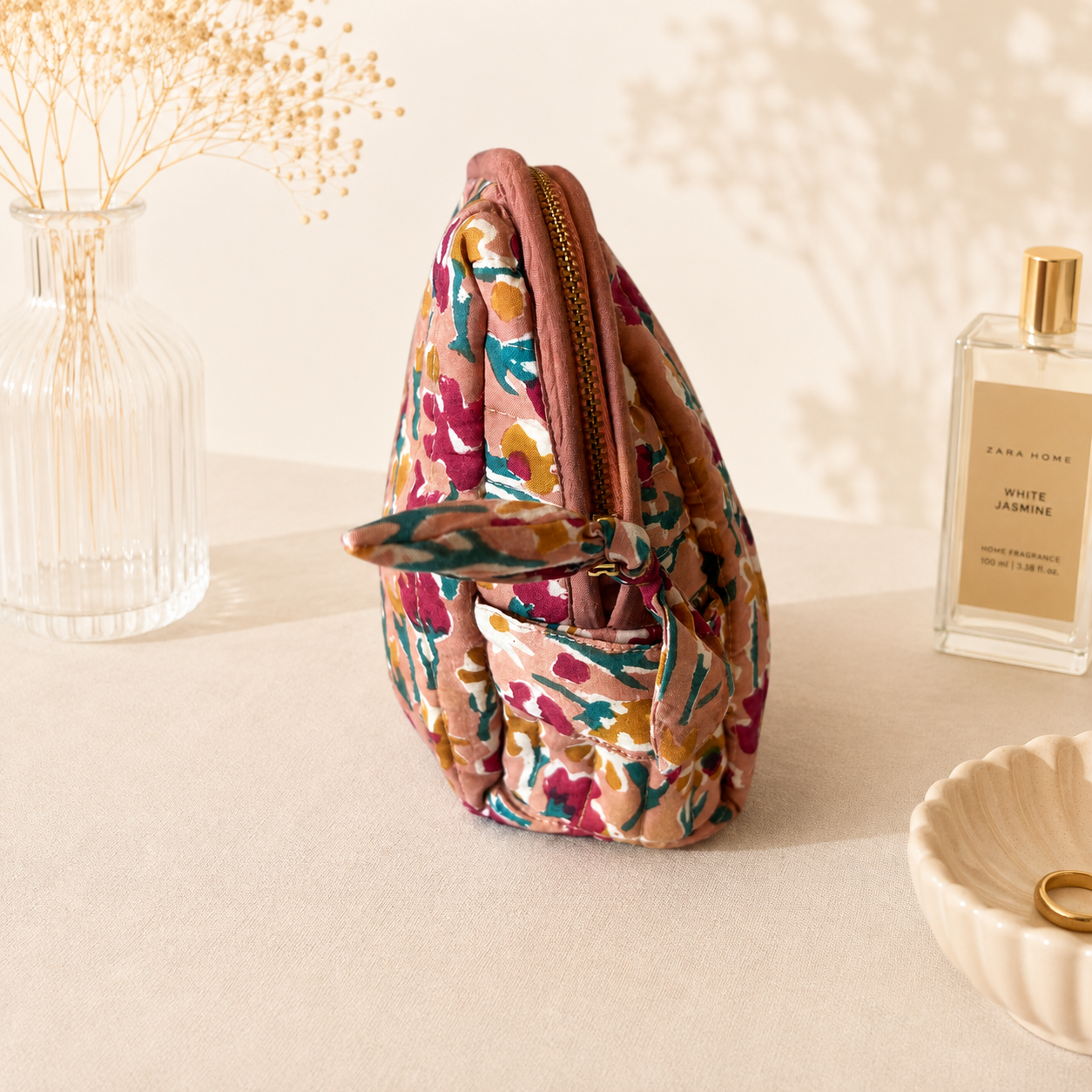 Festival Mosaic Bloom Toiletry Bag — Travel Storage with Vibrant Artisan Craft