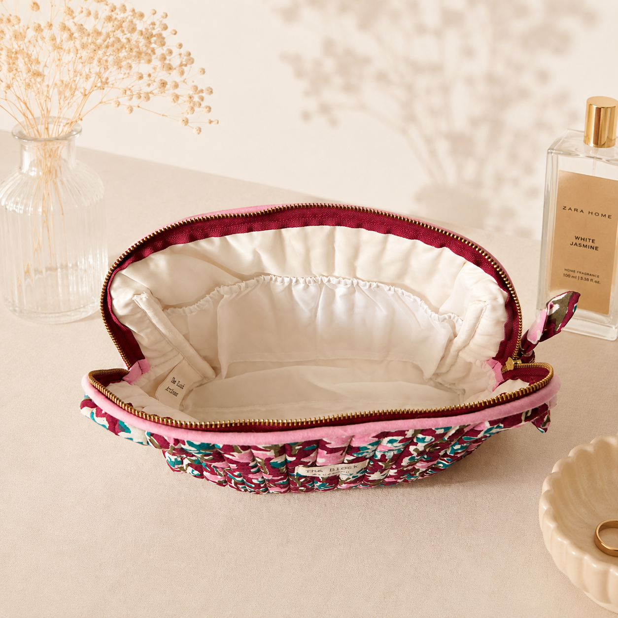 Berry Garden Bloom Toiletry Bag — Travel Storage with Vibrant Artisan Craft