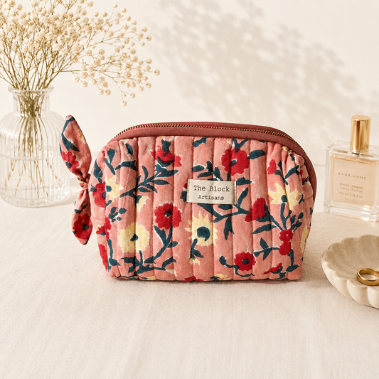 Coral Garden Floral Medium Toiletry Bag — Elegant Organisation for Everyday Essentials